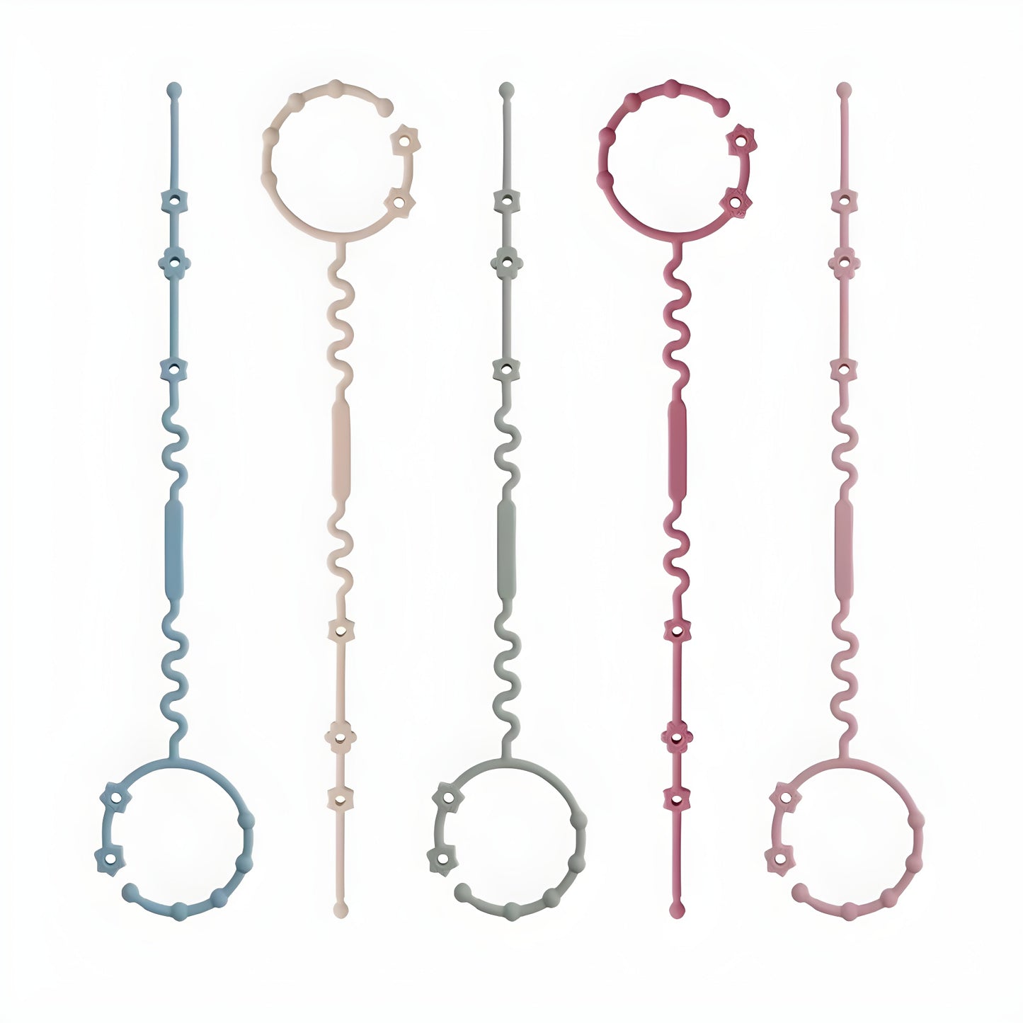 Adjustable Silicone Teether and Pacifier Clip Set