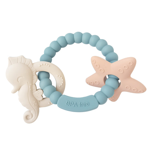 Seahorse and Starfish Silicone Teether Ring