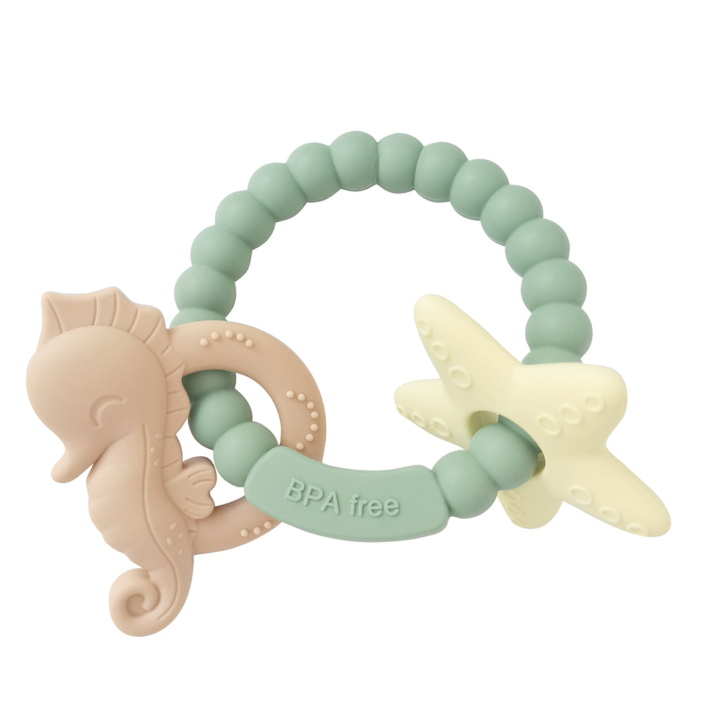 Seahorse and Starfish Silicone Teether Ring