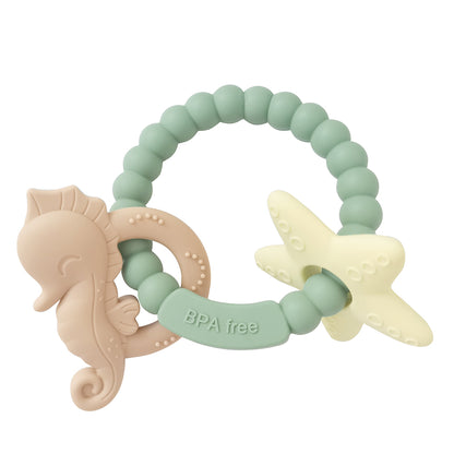 Seahorse and Starfish Silicone Teether Ring