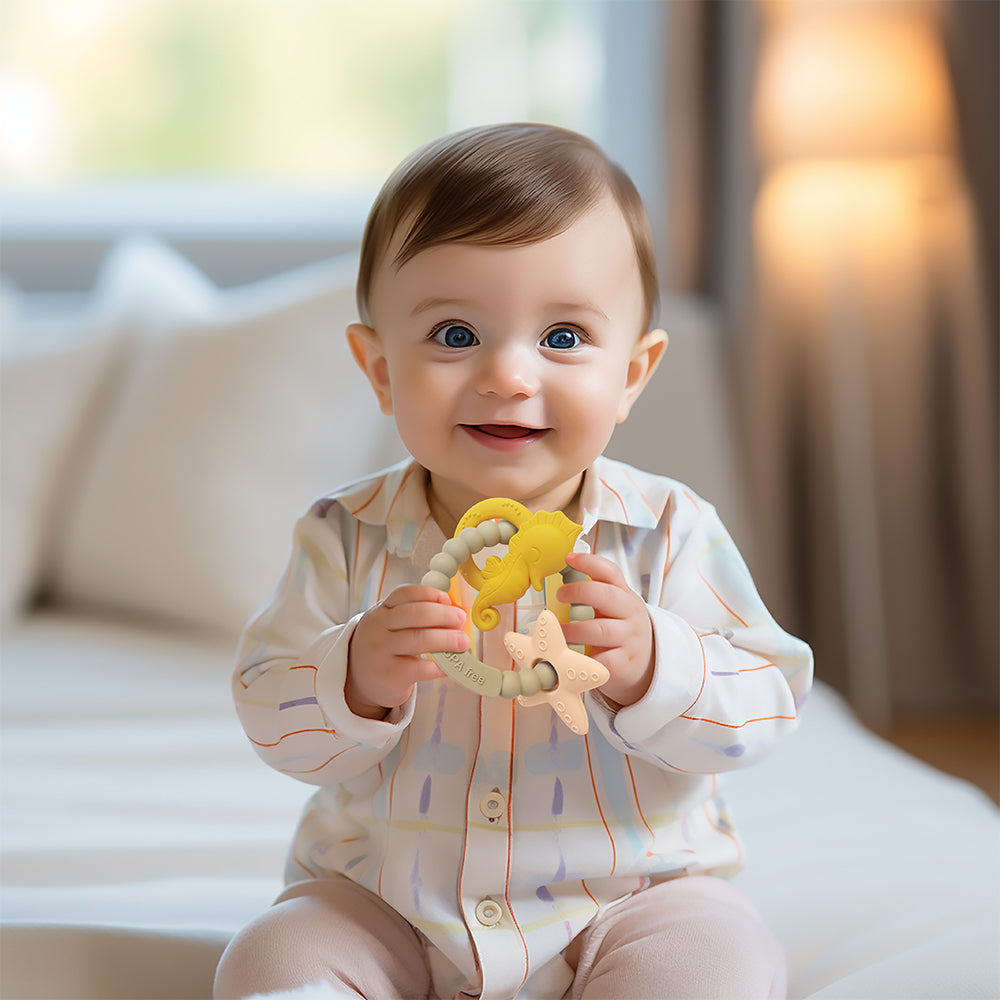 Seahorse and Starfish Silicone Teether Ring