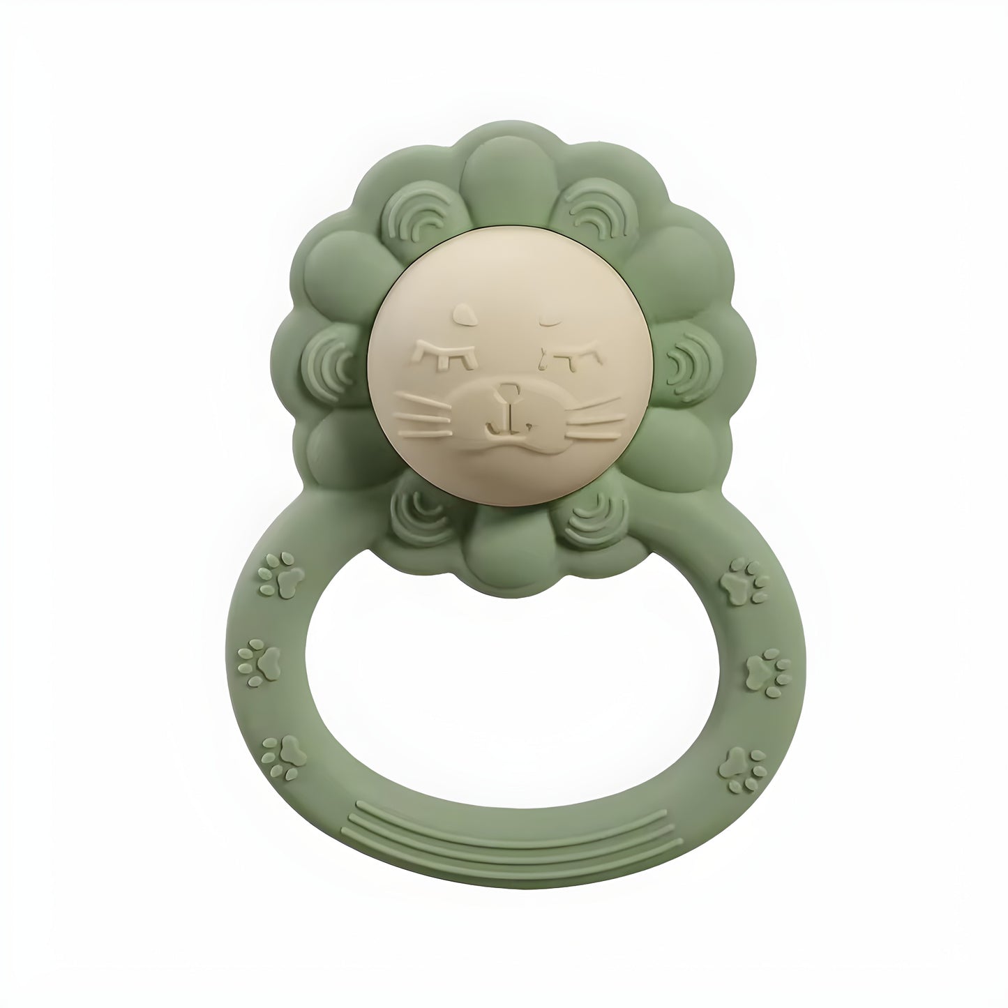 Baby Lion Rattle Silicone Teether Ring